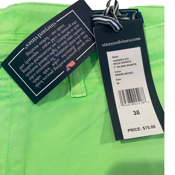 Vineyard Vines Men’s 7” Flat Front Island Short Size 38 Waist Neon Green - Picture 3 of 3